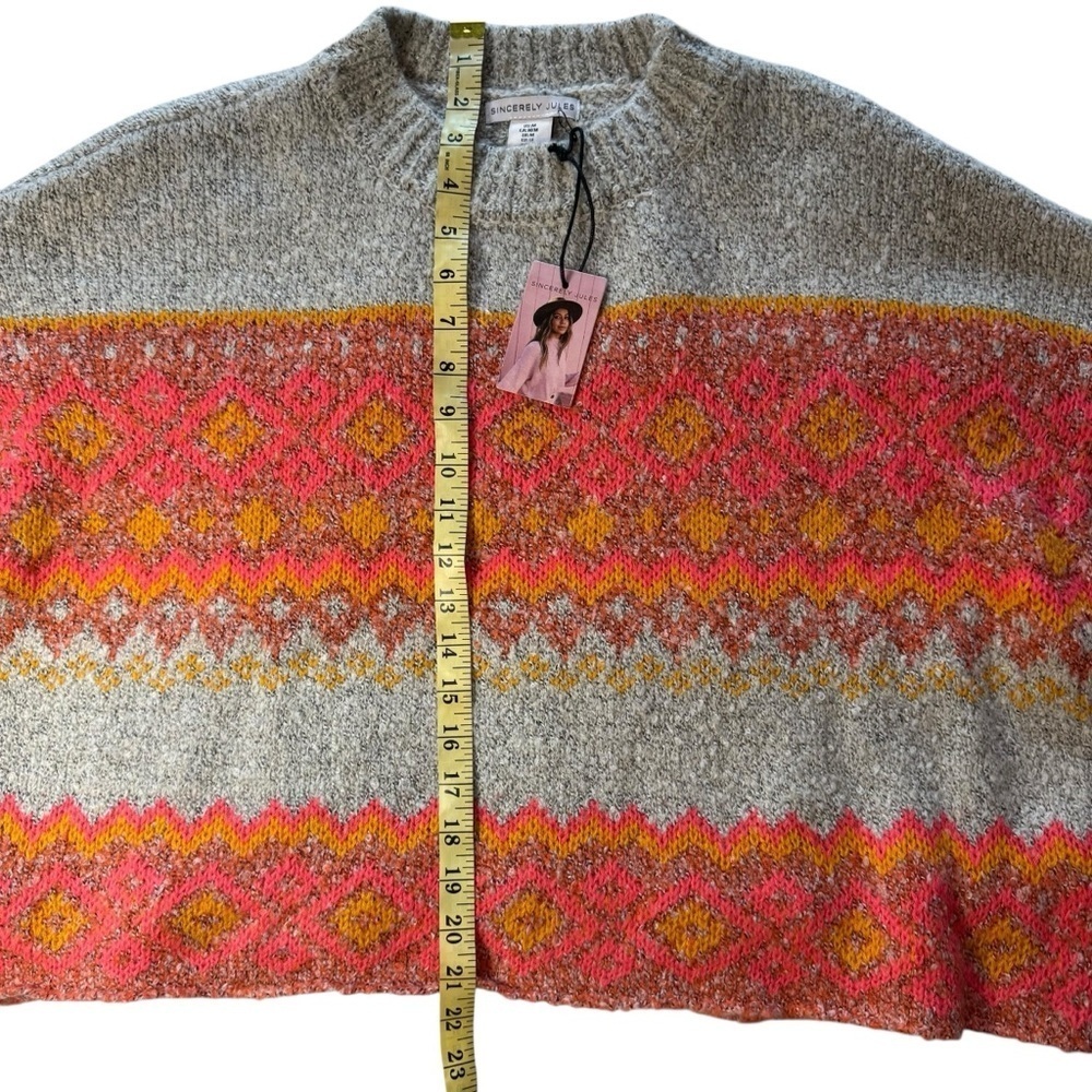 NWT Sincerely Jules Festive Frost Multicolor Knit Medium Sweater - Picture 3 of 8